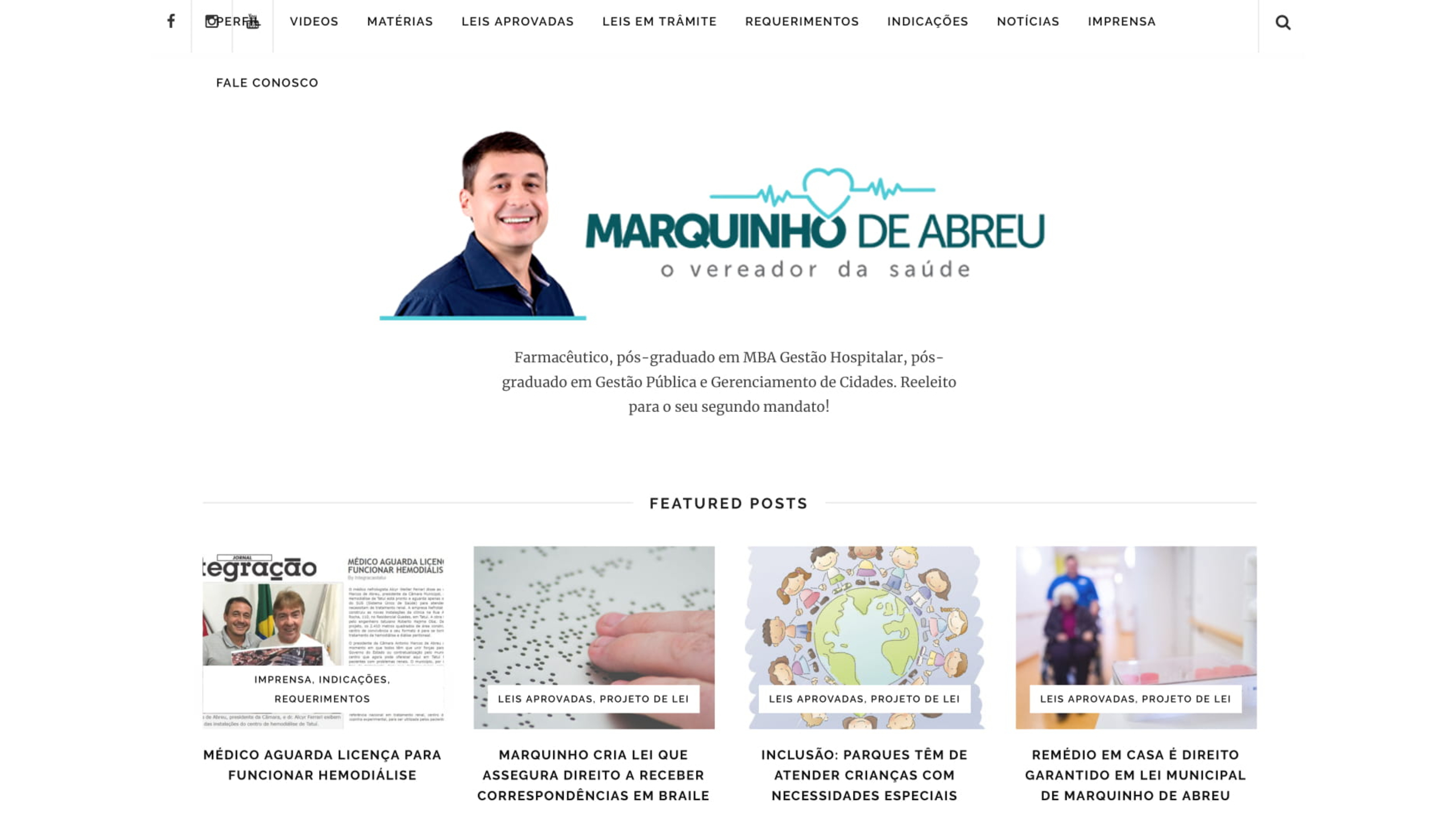 Site de Marquinho de Abreu atinge marca de quase 57 mil views
