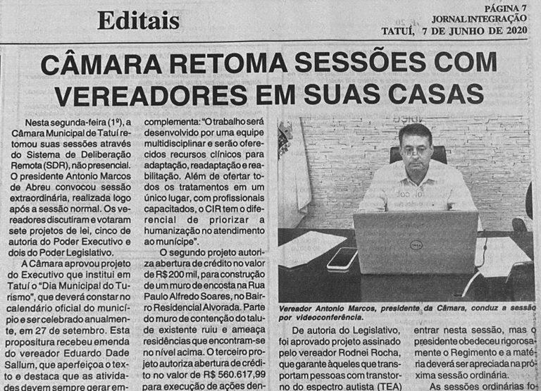 Marquinho de Abreu conduz sessão por videoconferência