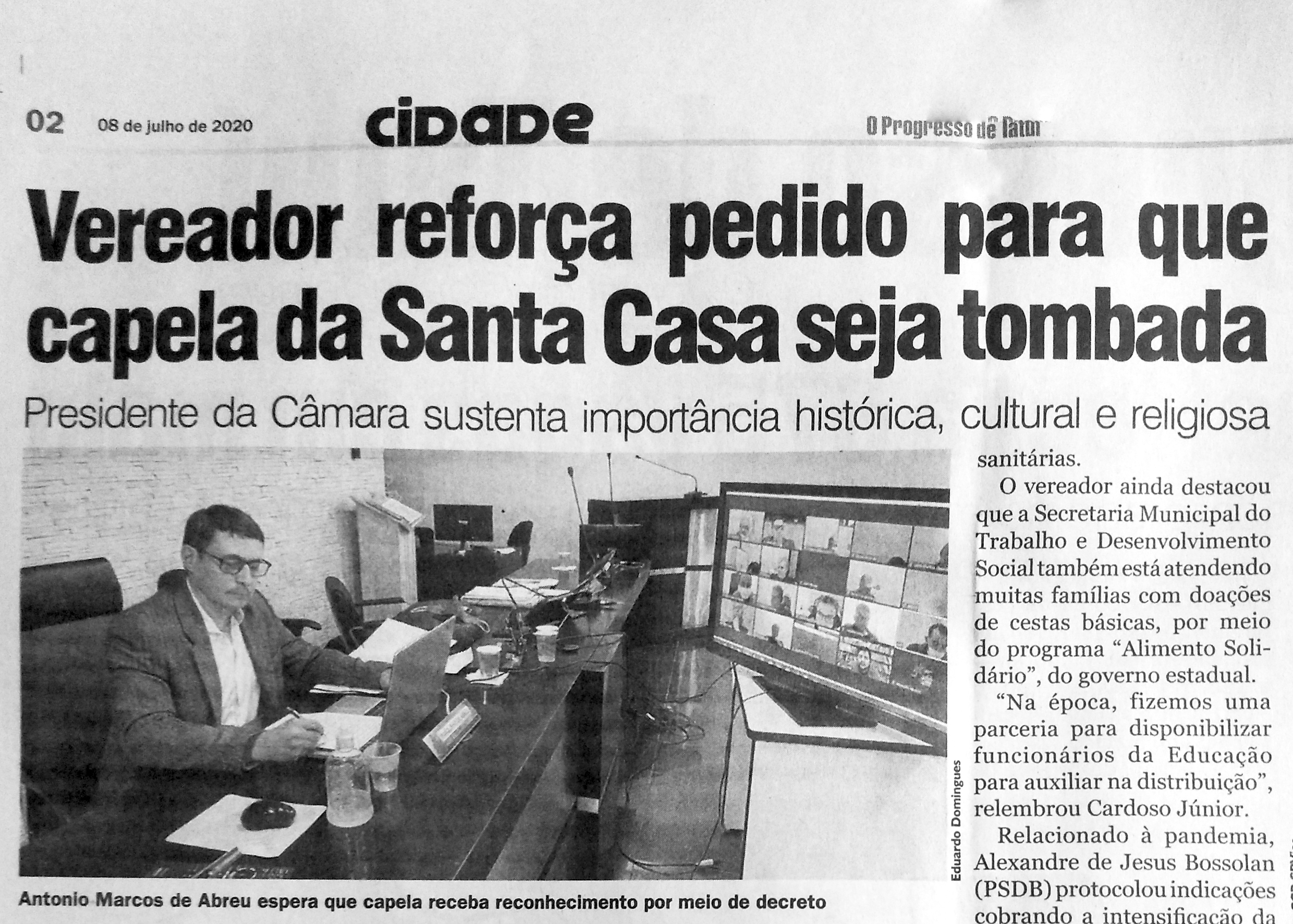 Presidente da Câmara sustenta importância histórica, cultural e religiosa